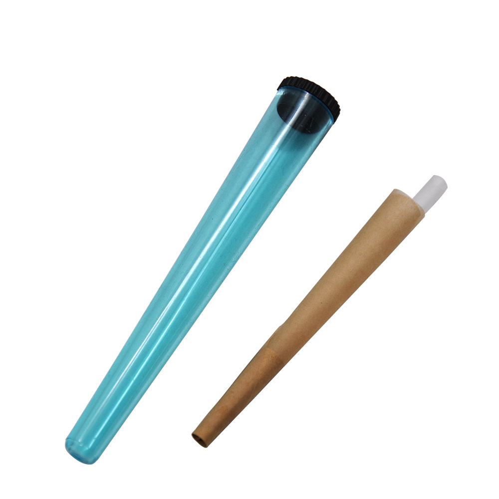 Wholesale PP Plastic Joint Tubes Clear Packaging CR 116MM Pop Top Childproof Tube With Lid For Smoking Cones