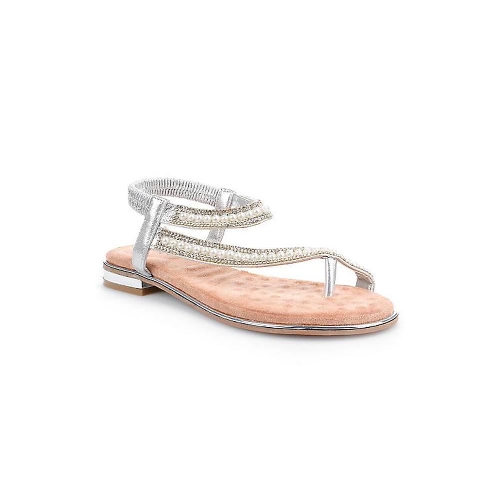 Flat Women Parl Swirl Sandals With Back Elastic New Fashion Design Ladies Comfortable Foot Thumb Toe Sandal