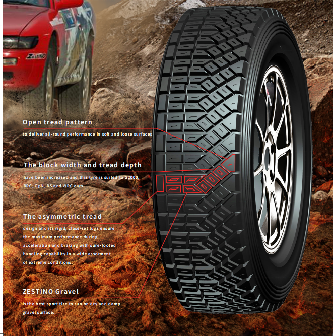 ZESTINO 185/65R14  Gravel 09r soft medium hard WRC DAKAR high performance gravel rally racing tires tyres