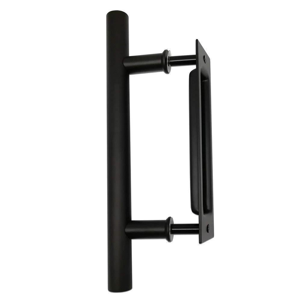 carbon steel american style black door handle for sliding barn door