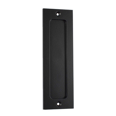 Black flat pull handle for sliding barn door