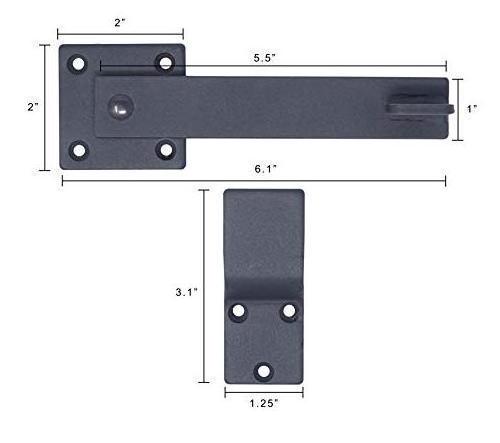 Matte Black Solid Wood Sliding Door Hardware Sturdy 6