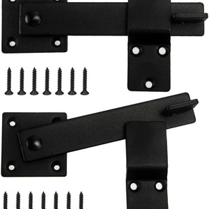 Heavy Duty Wrought Iron 5.5"Matte Black  Fence Gate Latch Barn Door Flip Hardware Farm Lock