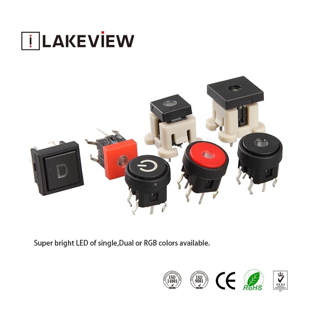 Lakeview TL1 LED Illuminated Push Button Switch with Silicon Dust Covered Pins