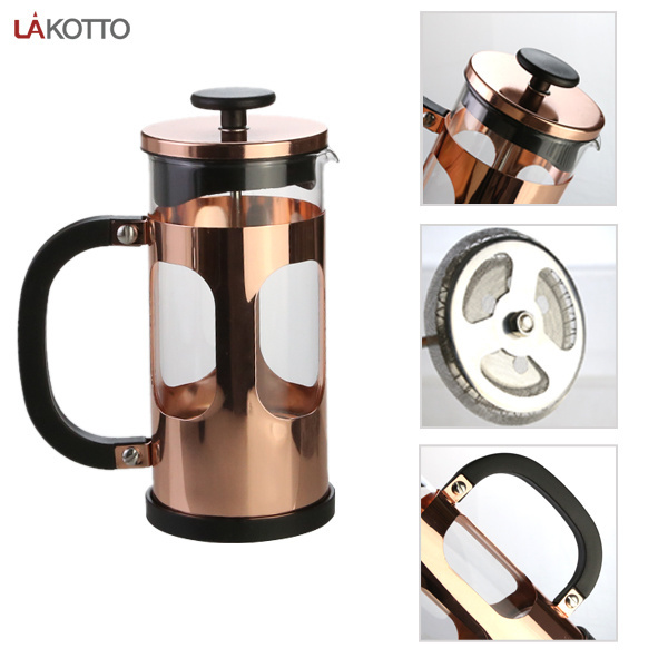 LAKOTTO Wholesale Stainless Steel Plunger Glass Tea Pot French Press Coffee Maker