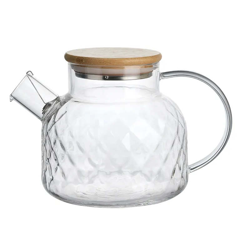 LAKOTTO Hot Selling Glassware 26.4oz Glass Tea Pot with Infuser and Bamboo Lid for Tea and Coffee