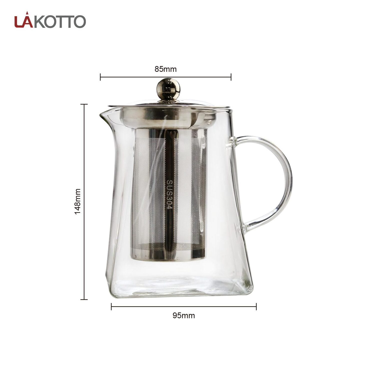 hot selling Glass Tea Set Glass Teapot Tea Infuser borosilicate glass tea pot with removable infuser