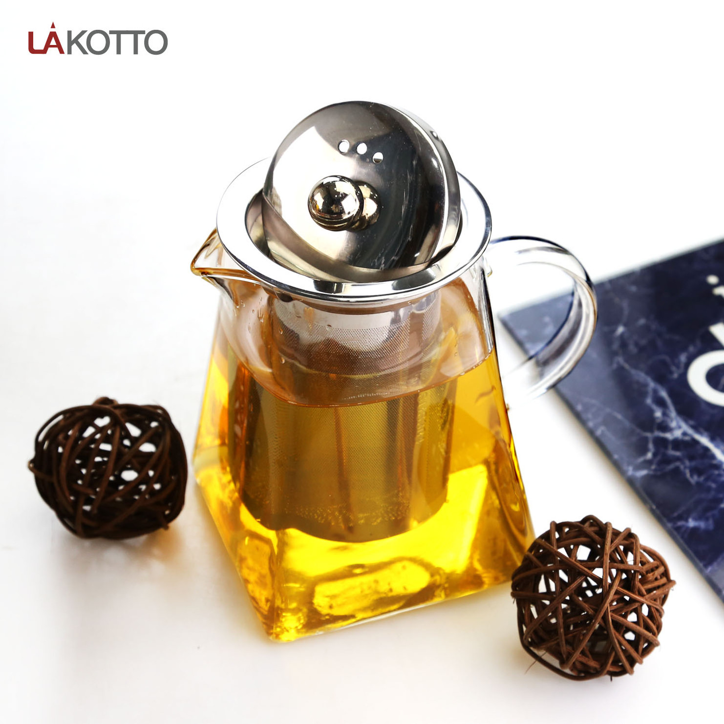 hot selling Glass Tea Set Glass Teapot Tea Infuser borosilicate glass tea pot with removable infuser