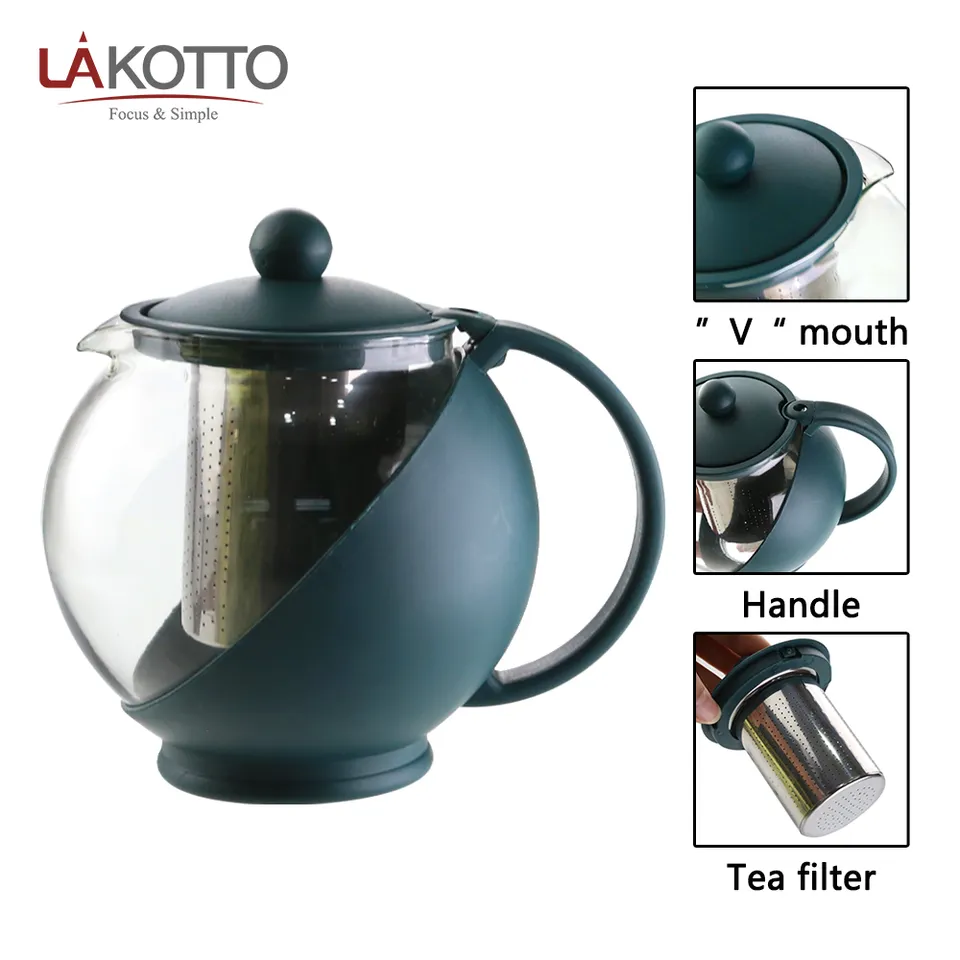 New Product Glassware Heat Tempered Blooming Glass Flower Glass Tea Pot Heat Resistant With Tea Infuser Loose Leaf Tea Pots