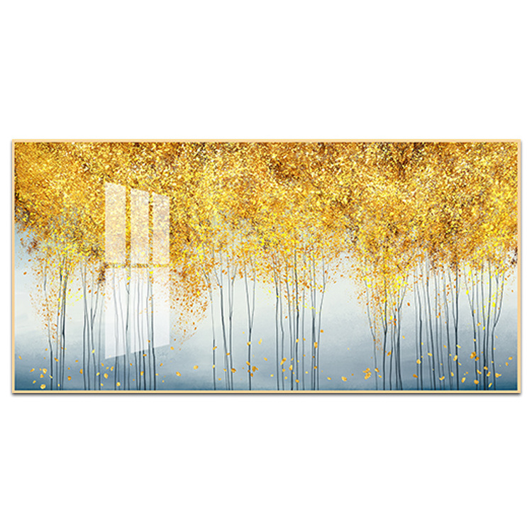 Abstract Painting Hotel Decoration Modern Gold Tree Still Life Wall Art Large Landscape Crystal Porcelain Painting