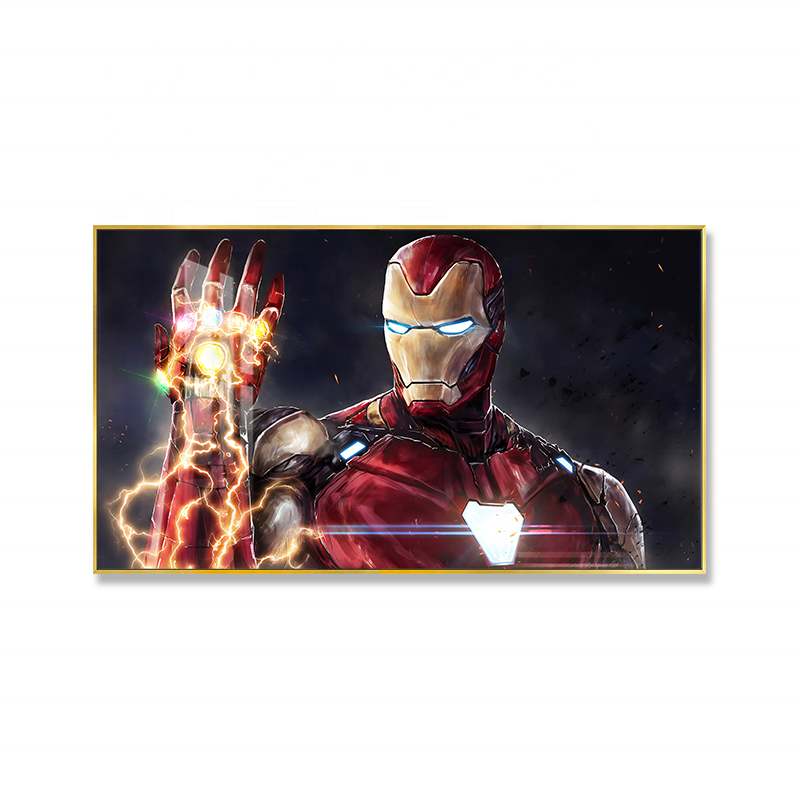 Light Luxury Pop Movie I am Iron Man Living Room Gallery Wall Home Entrance Front Crystal Porcelain Painting