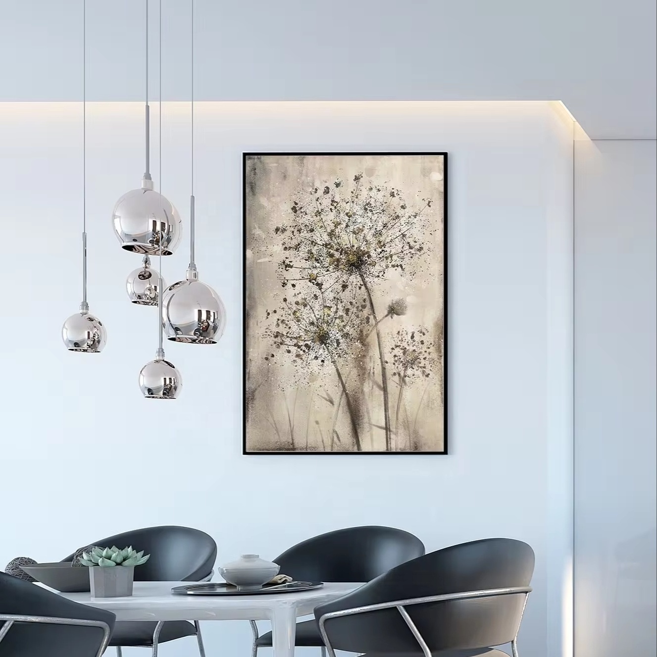 Factory Wholesale Pure hand-painted Retro American Decorative Painting Dandelion Oil Painting for Living Room Bedroom