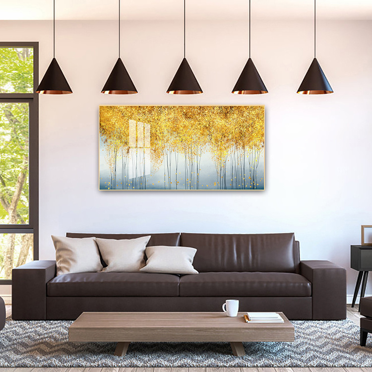 Abstract Painting Hotel Decoration Modern Gold Tree Still Life Wall Art Large Landscape Crystal Porcelain Painting