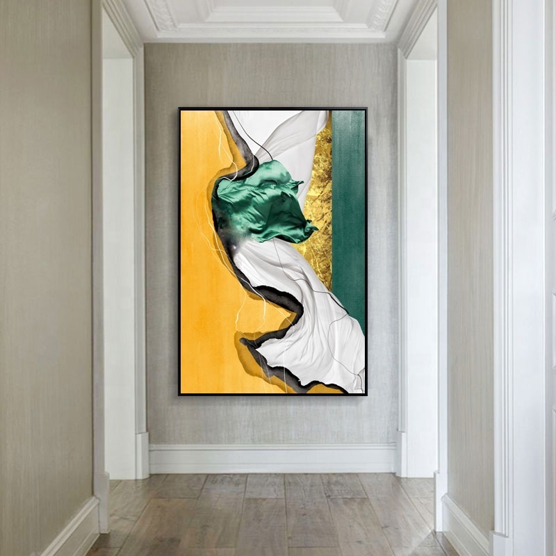 Modern Luxurious Abstract Gold Green Marble Poster Canvas Painting Wall Art Print Picture Living Room Interior Home Decor