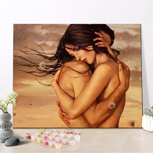 DIY Painting By Numbers on Canvas Frameless Nude Couple Woman Man Figure Portrait Paintings Naked Art For Living Room Home Decor