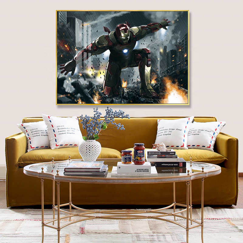 Light Luxury Pop Movie I am Iron Man Living Room Gallery Wall Home Entrance Front Crystal Porcelain Painting