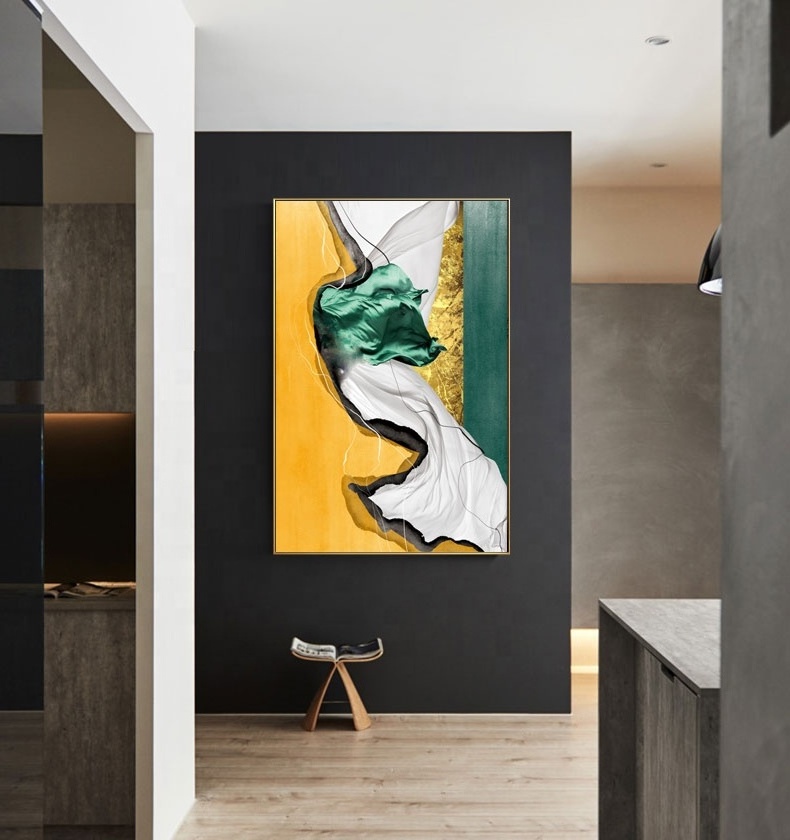 Modern Luxurious Abstract Gold Green Marble Poster Canvas Painting Wall Art Print Picture Living Room Interior Home Decor