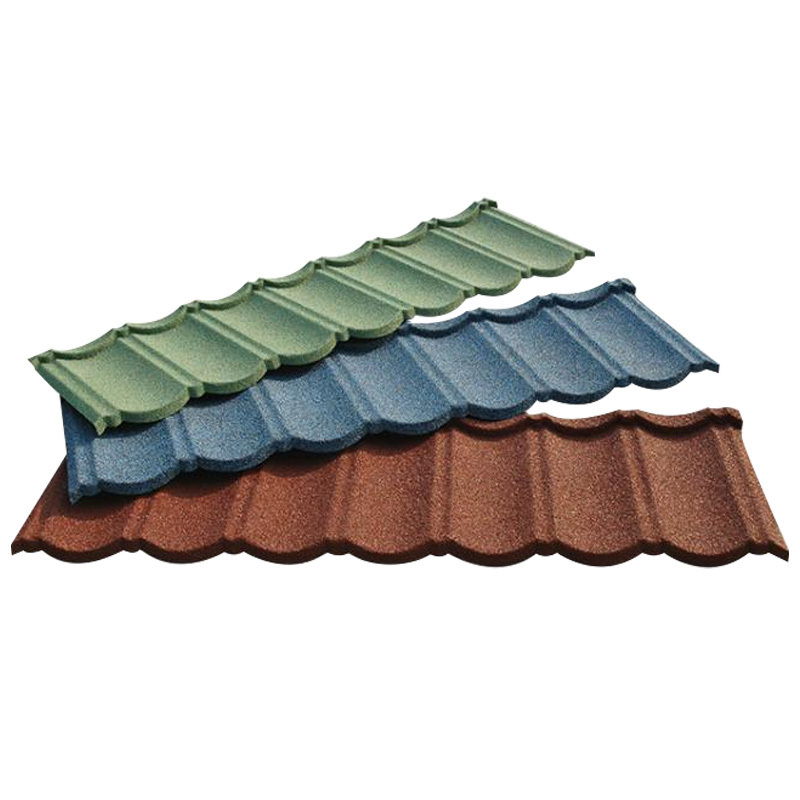 Blue Colored Stone Coated roofing tiles shingle tiles Bond tiles