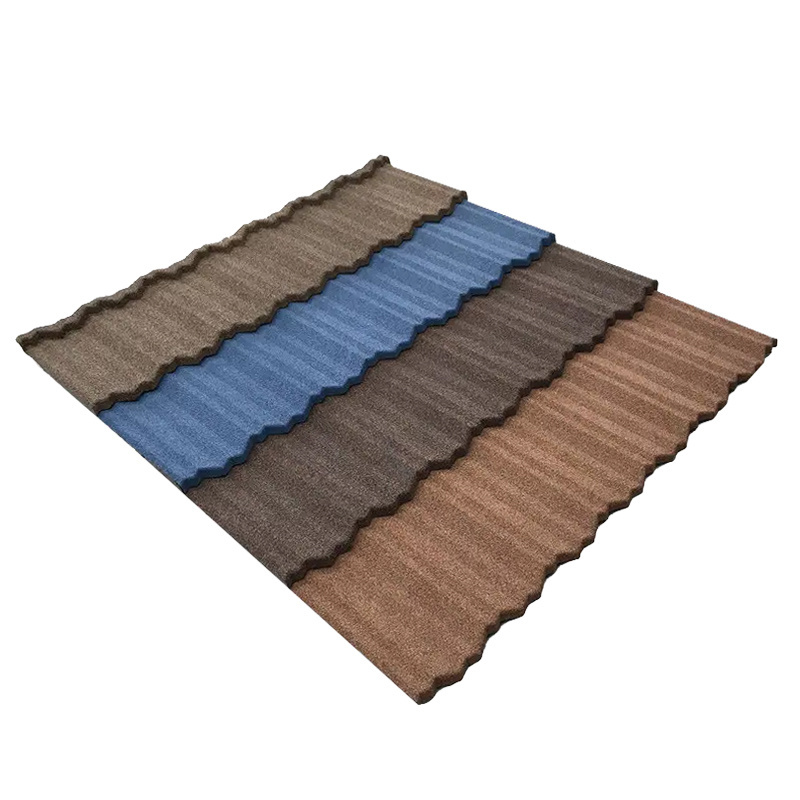 Blue Colored Stone Coated roofing tiles shingle tiles Bond tiles