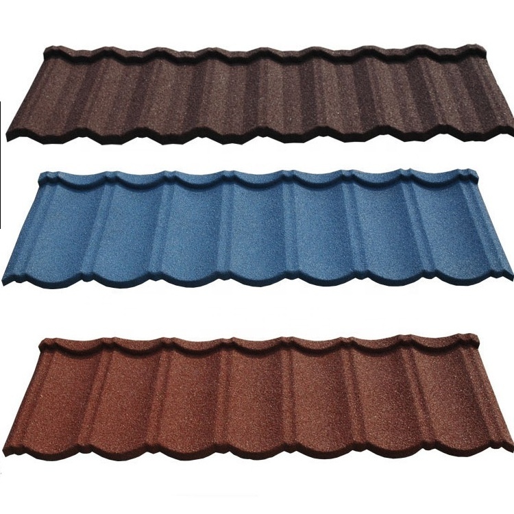 stone coated metal roofing sheet prices per pc in China suppliers red stone coated metal shingle roof tile