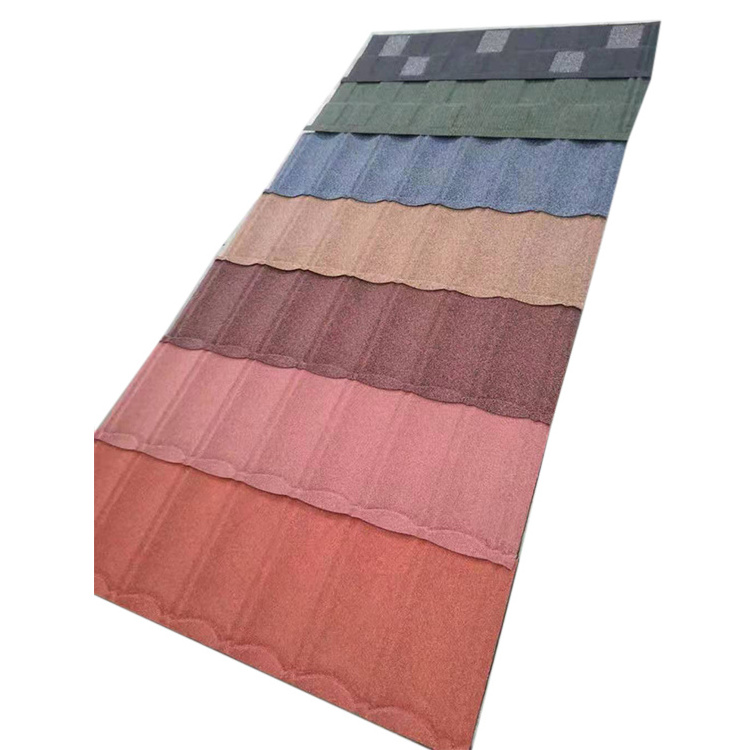 stone coated steel roofing flat sheet decorative colour stone coated metal roofing sheet