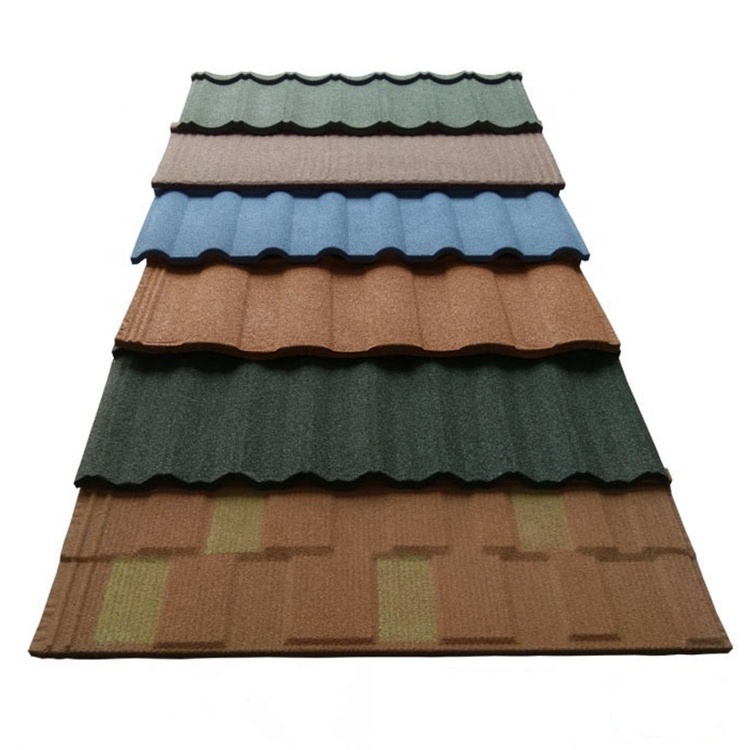 Ghana stone coated roof tile style stone coated metal roof tiles