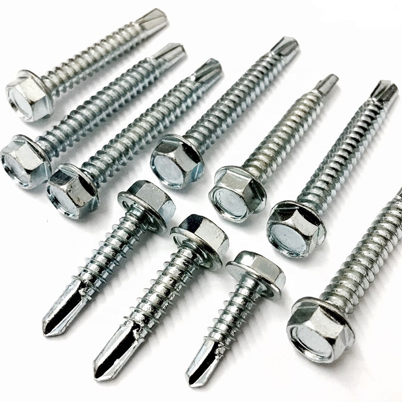 Fast Shipping Hex Washer Head Self Drilling Screws Hex Head Self Drilling Screw with Separate Washer