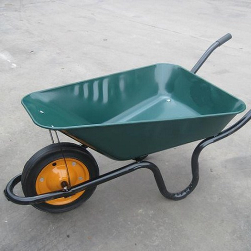 Hot selling 6400 Solid wheel 3.50-8 Steel Tray Garden Tools heavy duty steel garden wheelbarrow