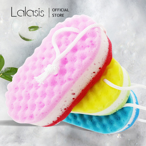 Lalasis OEM infused soap sponges light exfoliating body scrub bath brushes shower soap sponge belt private label