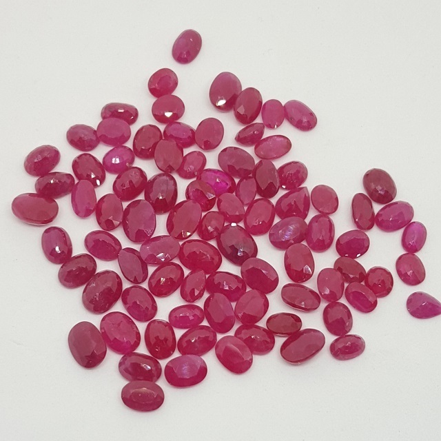 Ruby 5x7 oval natural ruby fine quality at commercial price direct from factory maker calibrated ruby gemstones