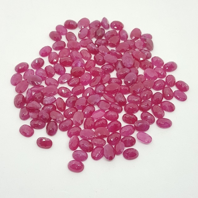 Ruby 5x7 oval natural ruby fine quality at commercial price direct from factory maker calibrated ruby gemstones