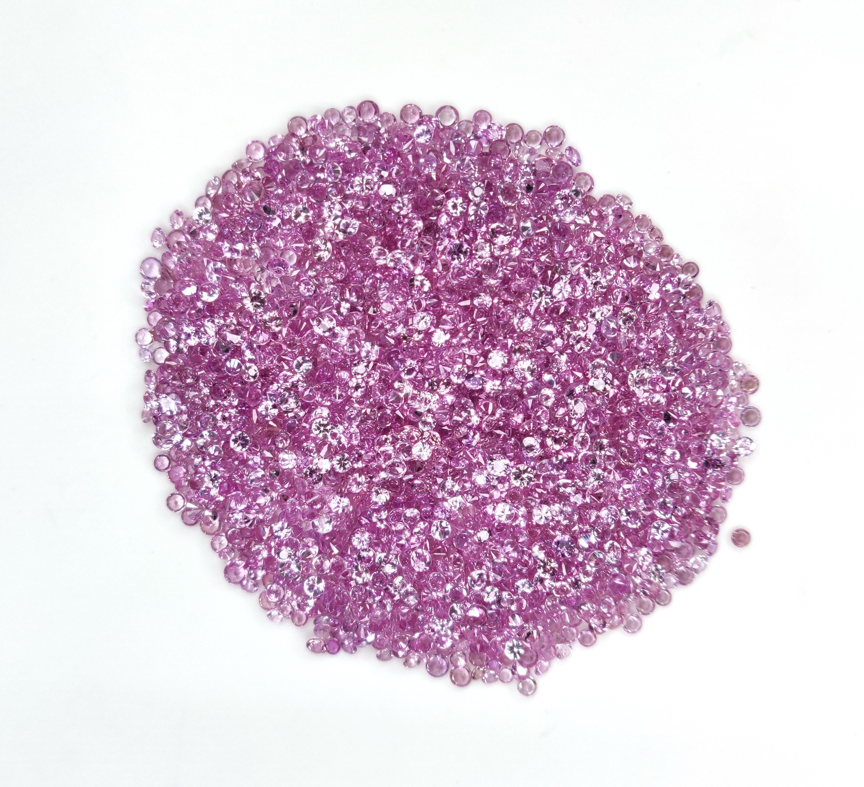 Round Faceted Diamond Cut Natural Mix Size Pink Sapphire Gemstone AAA Quality Gemstone for Sale from India