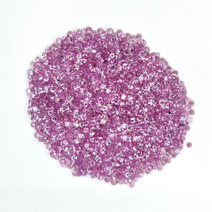 Round Faceted Diamond Cut Natural Mix Size Pink Sapphire Gemstone AAA Quality Gemstone for Sale from India