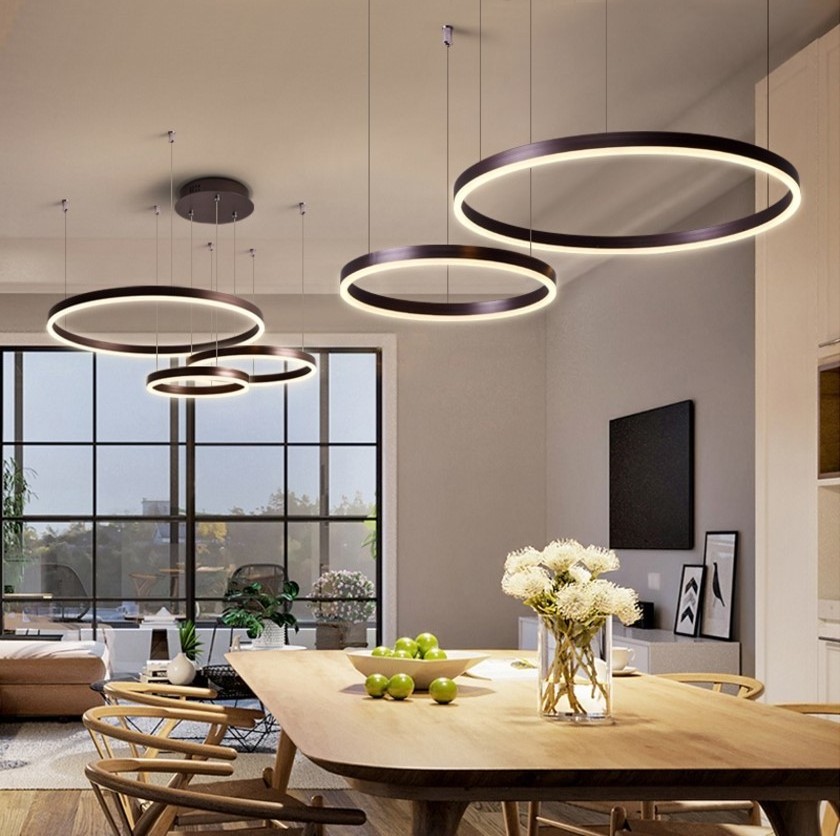 cct changeable and dimmable circles modern pendant light ceiling light BY1020