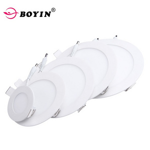 Commercial Indoor Lighting Slim Flat Panel Lamp 3w 4w 6w 9w 12w 15w 18w 24w Ceiling Recessed Round SMD Led Panel Light