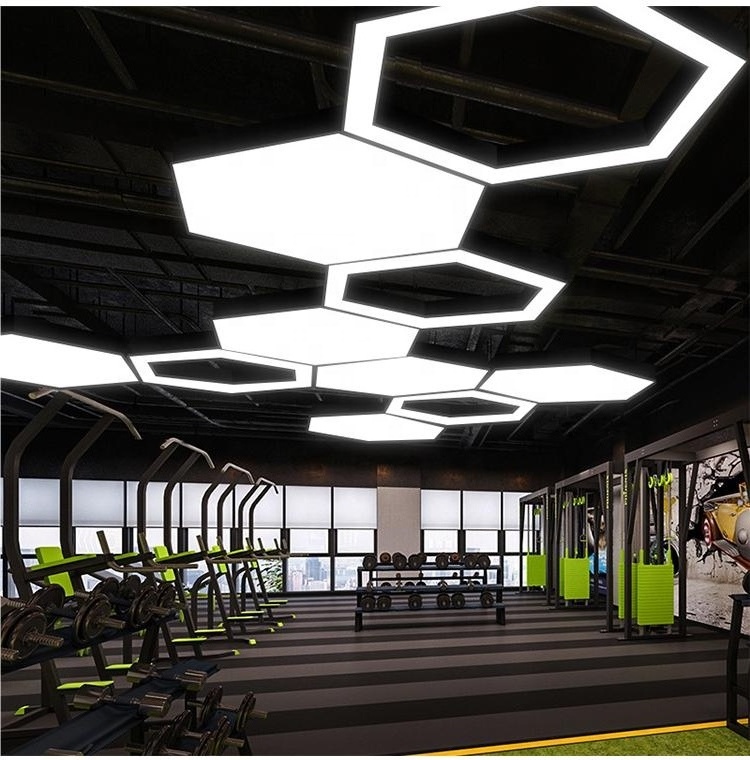 Honeycomb Shaped commercial industrial lighting Office Shopping Mall Hexagonal LED Ceiling Light for gym BY1063