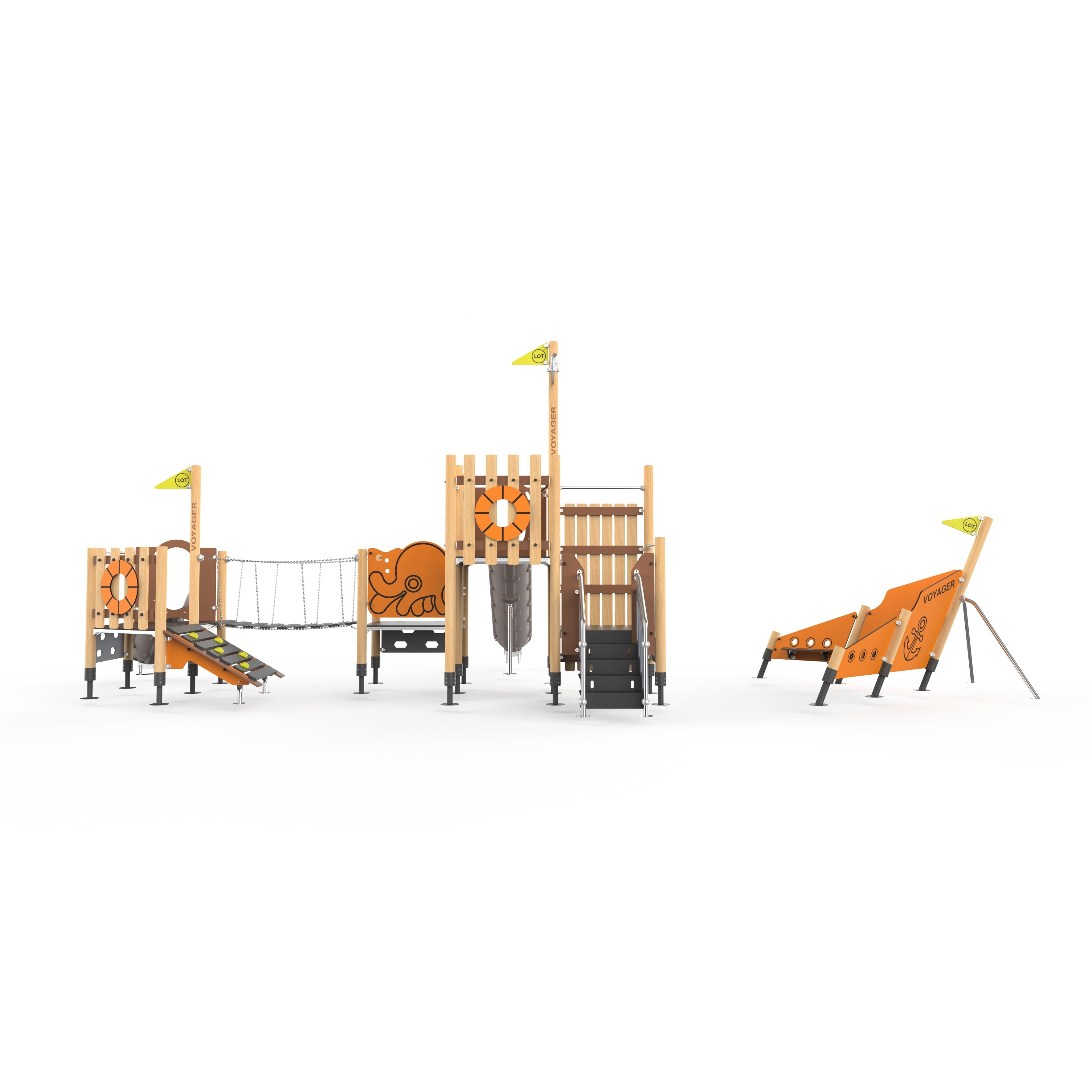 Huge Playground School and Park Kids' Amusement Equipment with Slides Outdoor Playsets for Children