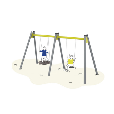 High Quality Interesting Outdoor Play Swing Set for 2 Kids Outdoor Children Playground for Sales