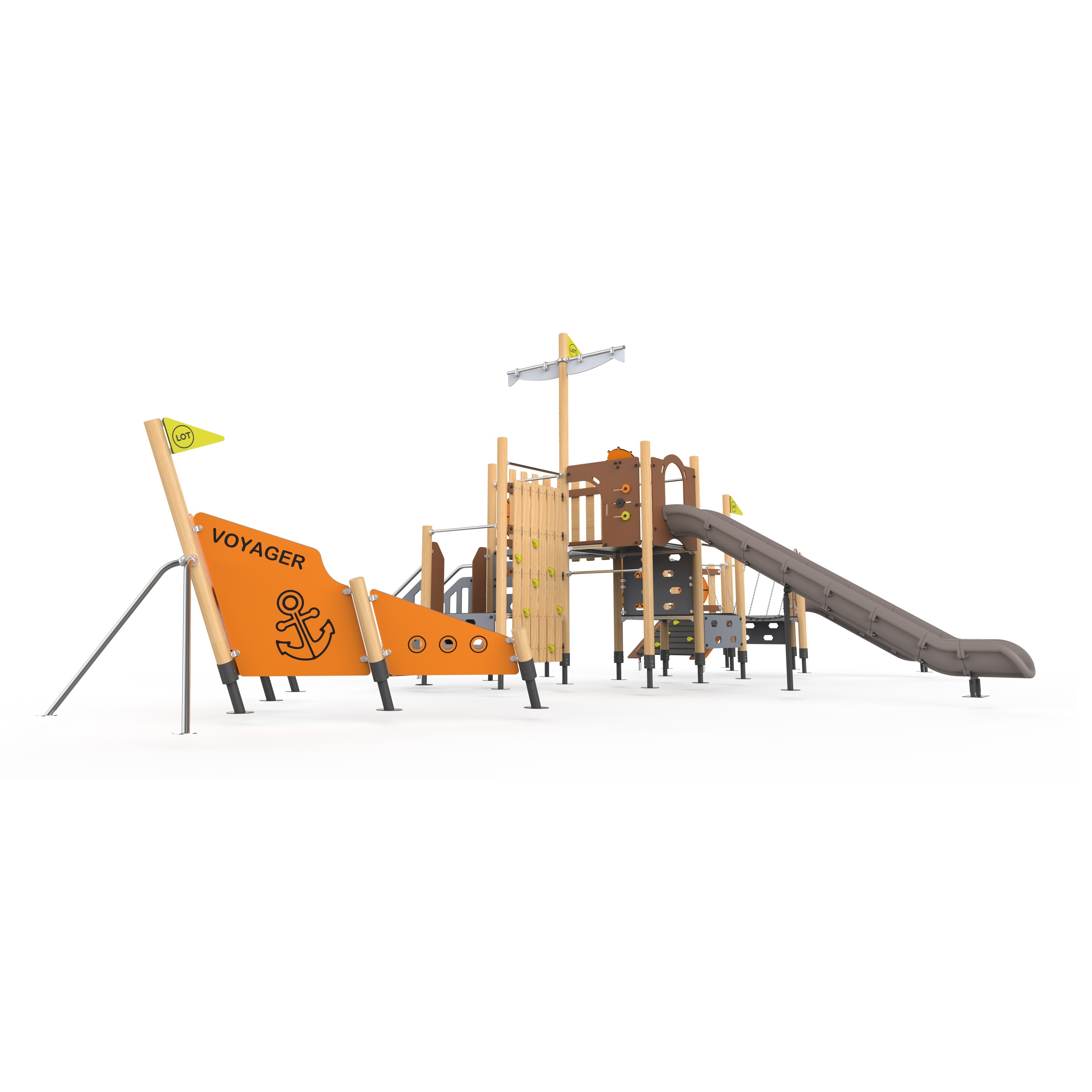 Huge Playground School and Park Kids' Amusement Equipment with Slides Outdoor Playsets for Children