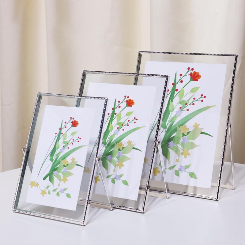 Factory Wholesale  Floating  Metal Photo Frame Morden Glass Transparent Picture Frame for Home Hotel Art Gallery