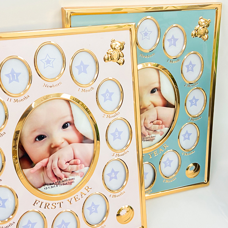 Wholesale custom my first year baby 12 months classic metal aluminum picture photo frame