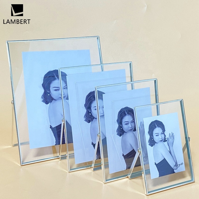 Factory Wholesale  Floating  Metal Photo Frame Morden Glass Transparent Picture Frame for Home Hotel Art Gallery