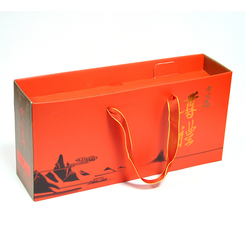 Corrugated box of tea can with Chinese ancient style handle