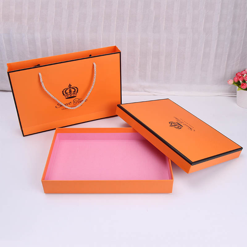 New Simple orange scarves gift boxes for T-Shirts bra silk scarf packaging