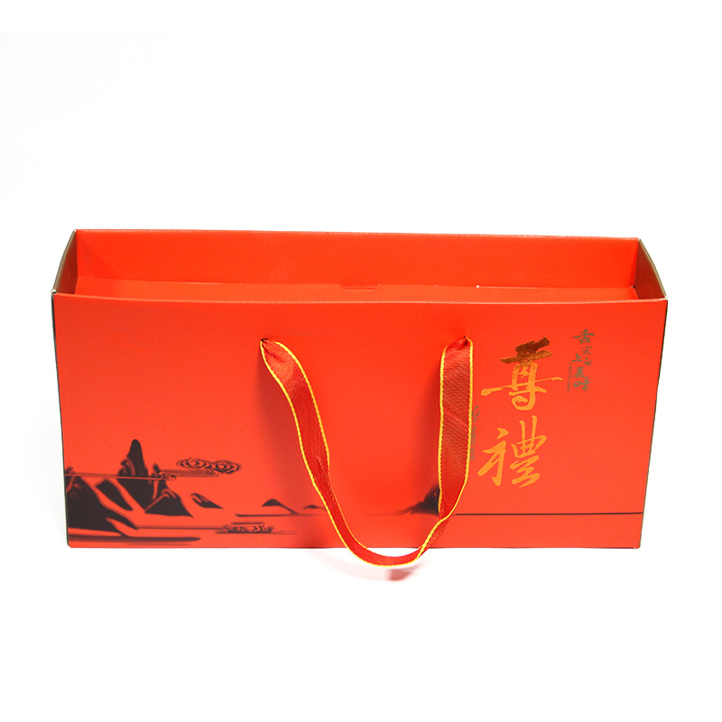 Corrugated box of tea can with Chinese ancient style handle