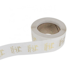 Custom PVC Transparent Gilding Label High Permeability Gift Sealing Sticker Thank You