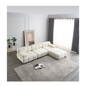 Commercial Sofa Nordic L Shape Sectional Sofa With Ottoman Modular Velvet Long Couch Living Room Sofa Set Furniture