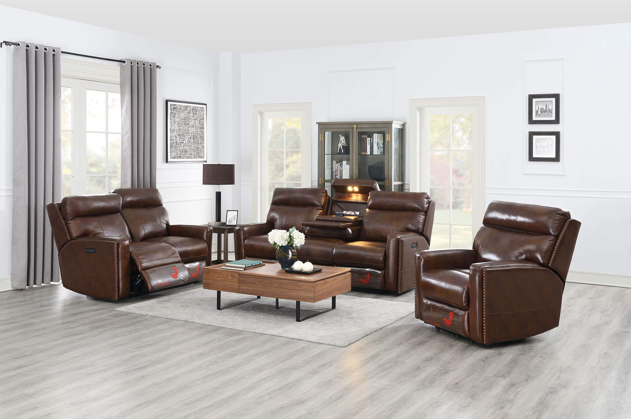 1 2 3 modern brown leather recliner couch sofa chair sets design living room sofa foshan furniture