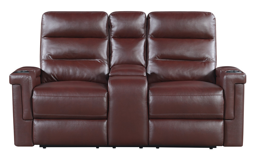 Royal genuine Leather home cinema 2 seater couple recliner sofa