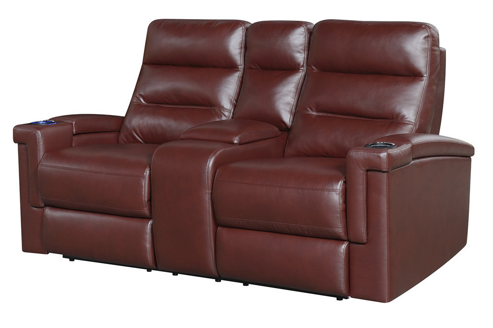 Royal genuine Leather home cinema 2 seater couple recliner sofa